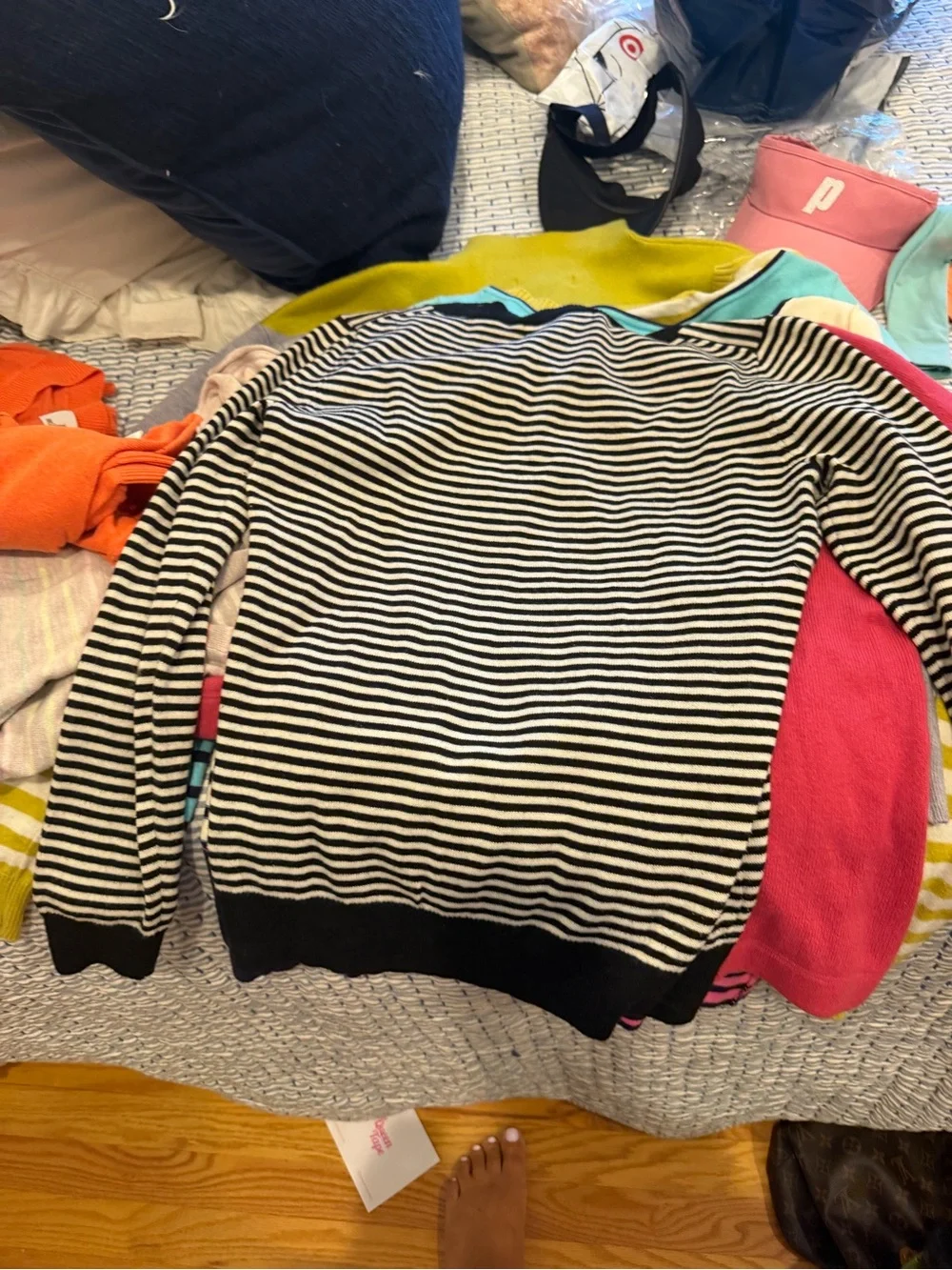 Banana republic Striped Black and White Knit Sweater